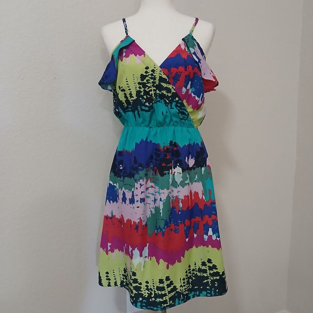 MM Couture By Miss Me Colorful Summer Dress Polyester Medium Beach Mini #1040